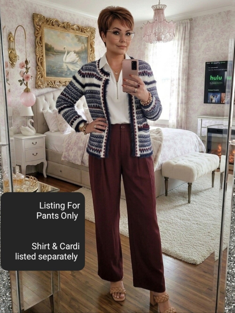 NWT BRUSHED SMOOTH TWILL WIDE LEG PANTS